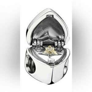 Authentic PANDORA Sterling Silver Proposal Heart-Shaped Ring Box